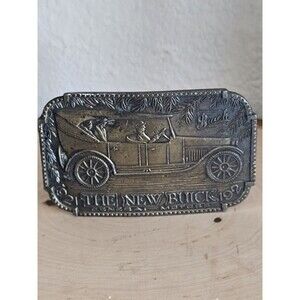 The New Buick 1921 General Motors Heavy Bronze Belt Buckle Unusual Back Vintage